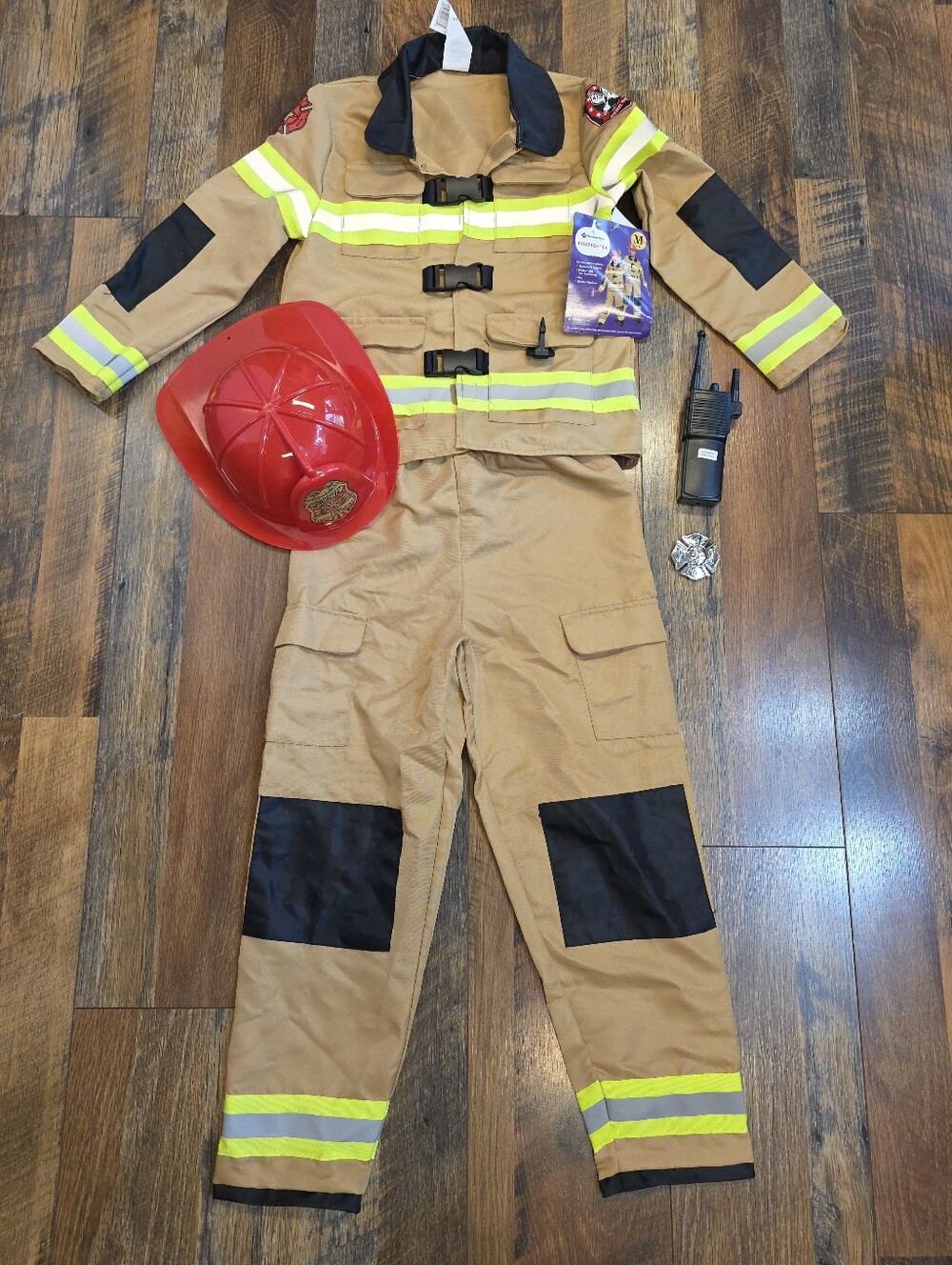 Brand New Fire Fighter Halloween Costume Fireman M 8/10